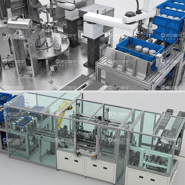 電動汽車壓縮機自動化裝配線三維動畫制作