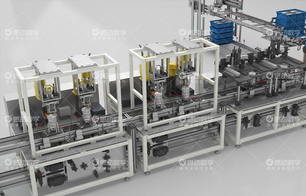 電動汽車壓縮機自動化裝配線三維動畫制作