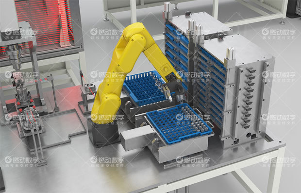 電動汽車壓縮機自動化裝配線三維動畫制作